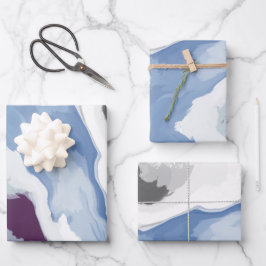 Abstrakte Pastel Paint Mountain Edition Geschenkpapier Set