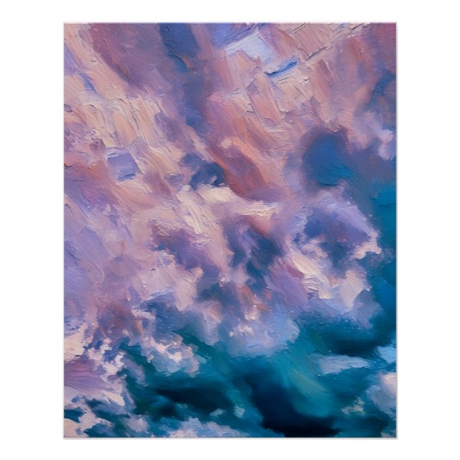 Abstrakte Pastel Sky im Stil eines Impressionisten Poster (Vorderseite)