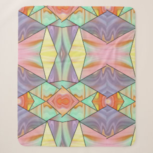 Abstrakte Pastell-Fleckige Flüssig-Marmor-Geometri Sherpadecke