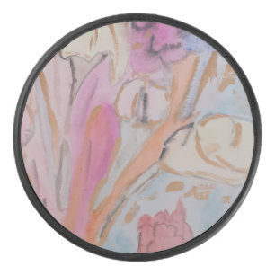 Abstrakte Pastell Floral Eishockey Puck