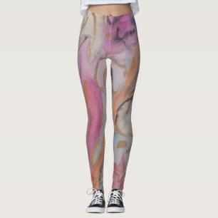 Abstrakte Pastell Floral Leggings