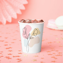 Abstrakte Pastell Floral Pappbecher