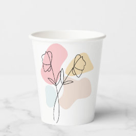 Abstrakte Pastell Floral Pappbecher