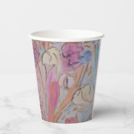Abstrakte Pastell Floral Pappbecher