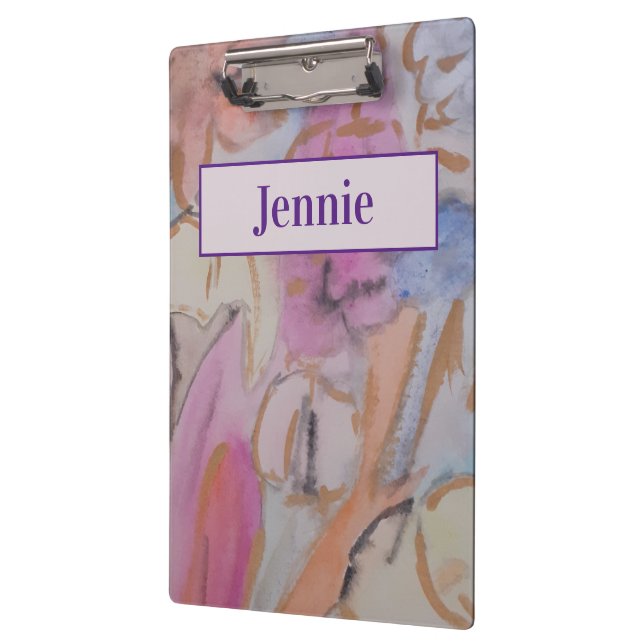 Abstrakte Pastell Floral Personalisiert Klemmbrett (Links)