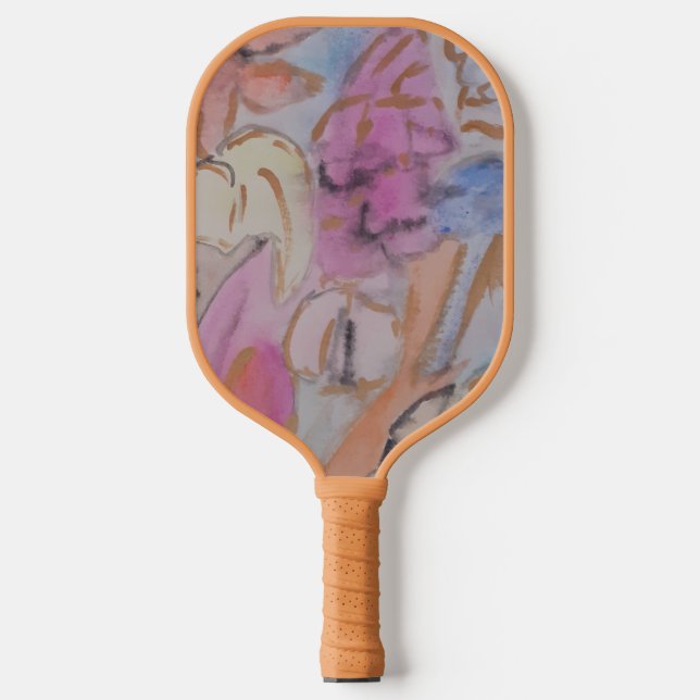 Abstrakte Pastell Floral Pickleball Schläger (Vorderseite)