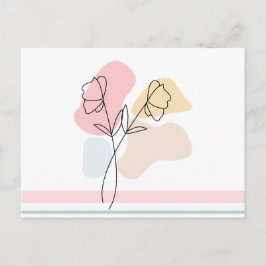 Abstrakte Pastell Floral Postkarte