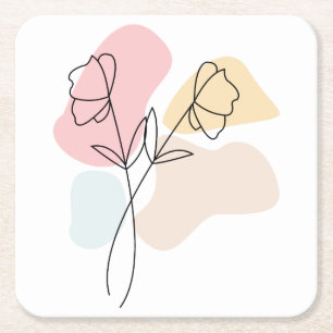 Abstrakte Pastell Floral Rechteckiger Pappuntersetzer
