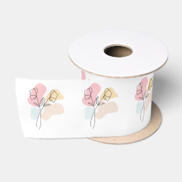 Abstrakte Pastell Floral Satinband