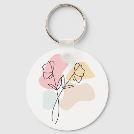 Abstrakte Pastell Floral Schlüsselanhänger