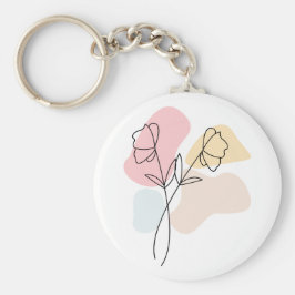 Abstrakte Pastell Floral Schlüsselanhänger