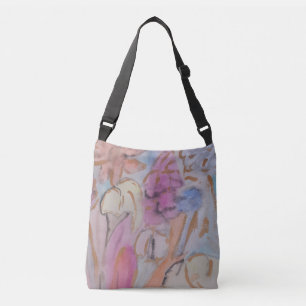 Abstrakte Pastell Floral Tragetaschen Mit Langen Trägern