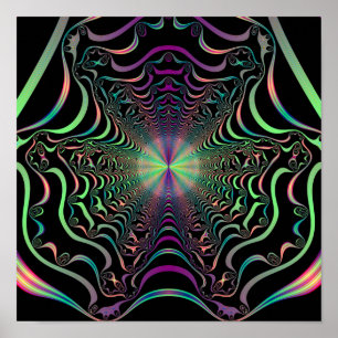 Abstrakte Pastell-Fraktal-Webwerbung Poster