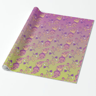 Abstrakte Pastell grün und rosa Paisley Floral Geschenkpapier