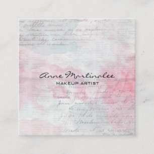 Abstrakte Pastell-Mischmedien-Collage Quadratische Visitenkarte