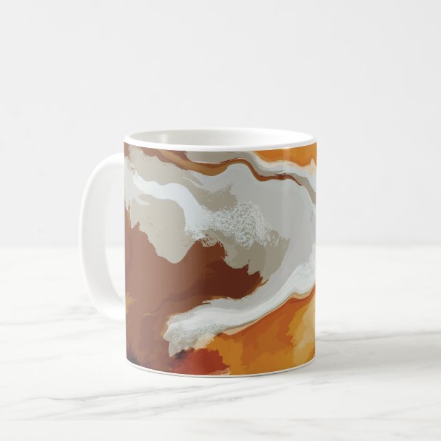 Abstrakte Pastell Paint Fox Schwanz Edition Kaffeetasse (Vorderseite Links)