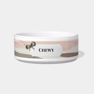 Abstrakte Pastell Pink Dose Bowl mit Bow Napf