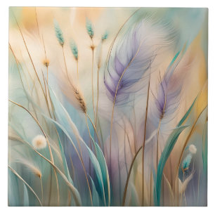 Abstrakte Pastell-Whisper, Gras III Fliese