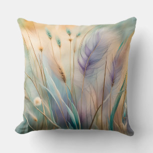 Abstrakte Pastell-Whisper, Gras III Kissen