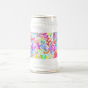 Abstrakte Pastellblumen Bierglas