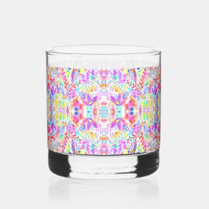 Abstrakte Pastellblumen Whiskyglas