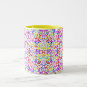 Abstrakte Pastellblumen Zweifarbige Tasse