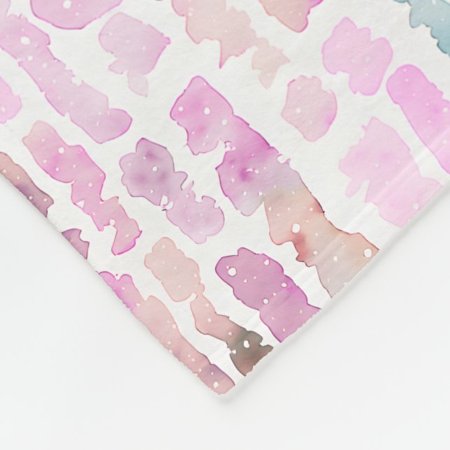 Abstrakte Pastellbonbons Fleecedecke (Ecke)