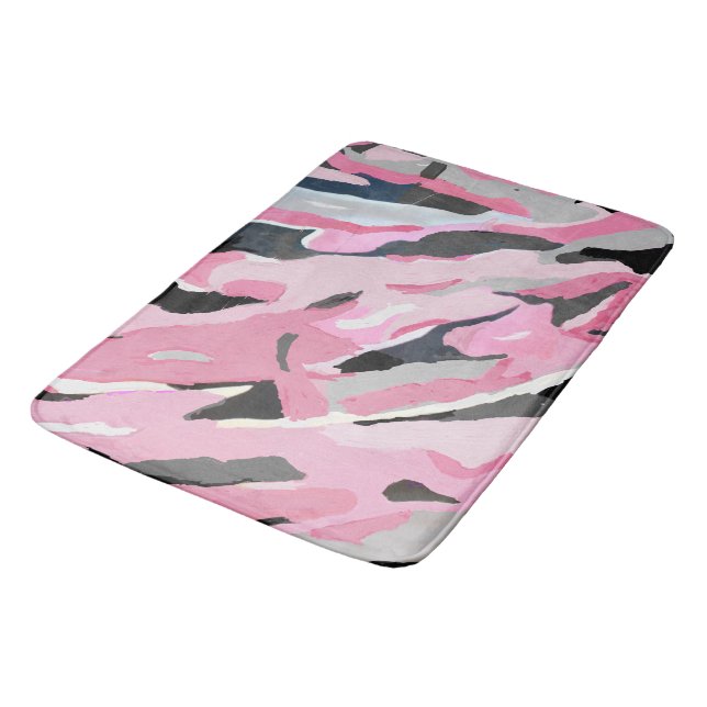 Abstrakte Pastelle Badematte (Schrägansicht)