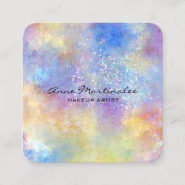Abstrakte Pastelle und Glitzer Sparkle Quadratische Visitenkarte