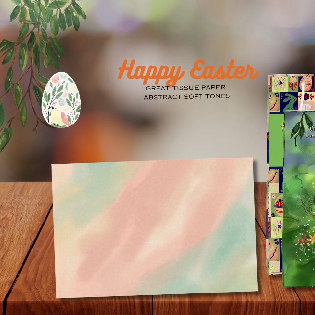 Abstrakte Pastellfarbe Rosa Gelb Seidenpapier (Abstract Pastel Pink Green Yellow Tissue Paper)