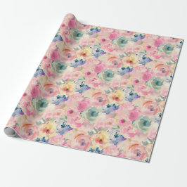 Abstrakte Pastellfarben Blume Blumenmuster Geschenkpapier