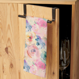 Abstrakte Pastellfarben Blume Blumenmuster Geschirrtuch