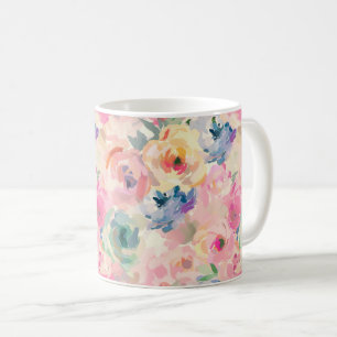 Abstrakte Pastellfarben Blume Blumenmuster Kaffeetasse
