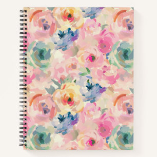 Abstrakte Pastellfarben Blume Blumenmuster Notizbuch
