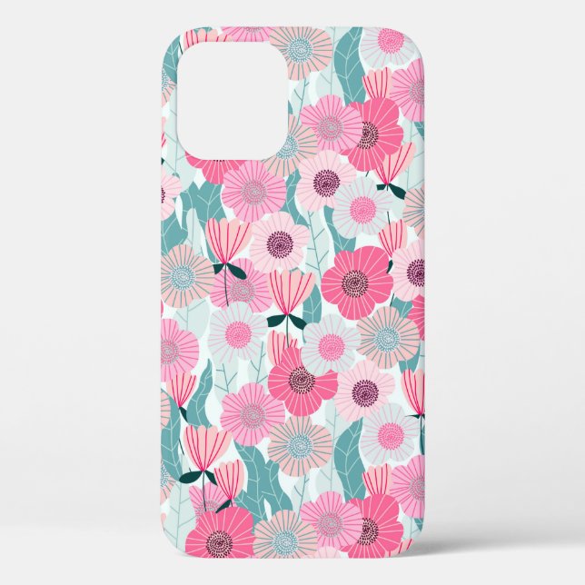 Abstrakte pastellfarbene Blumenmuster. Schöne Rosa Case-Mate iPhone Hülle (Rückseite)