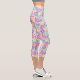 Abstrakte, pastellfarbene Formen Capri Leggings