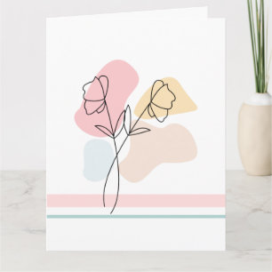 Abstrakte Pastellfloral Faltkarte Karte