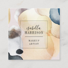 Abstrakte Pastellformen Quadratische Visitenkarte