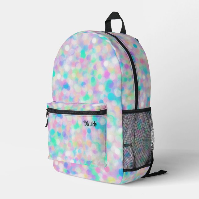 abstrakte Pastellpunkte Bedruckter Rucksack (Rückseitige Ecke Rechts)