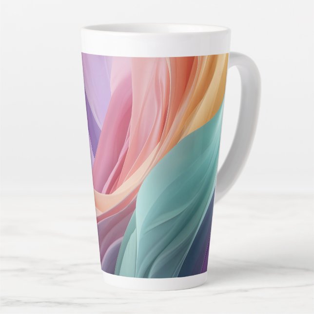 Abstrakte Pastellstoffwellen  Milchtasse (Rechte Ecke)