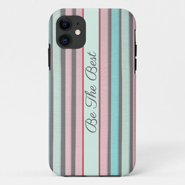 Abstrakte Pastellstreifen iPhone Case (Rückseite)