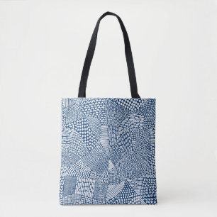 Abstrakte Patchwork-Karte - White on Indigo Dye Bl