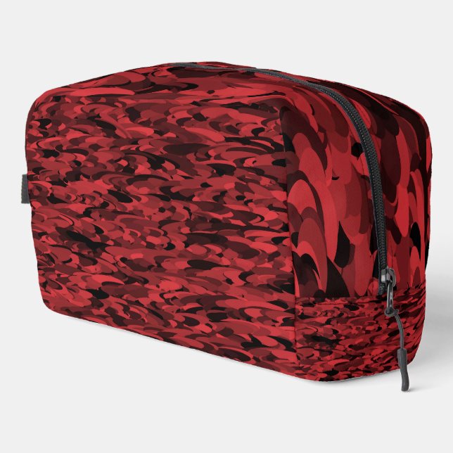 Abstrakte Pattern Red Black Toilettenbeutel Waschbeutel (Rechte Ecke)