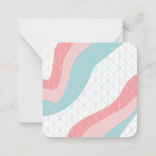 Abstrakte Peach & Blue Notecard Mitteilungskarte