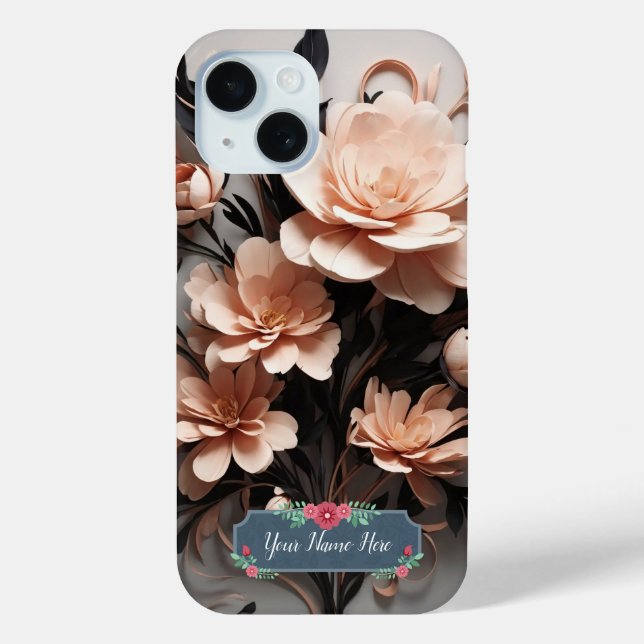 Abstrakte Peach Blume Moderne Kunst Case-Mate iPhone Hülle (Rückseite)