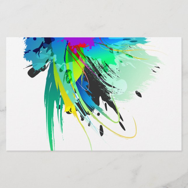 Abstrakte Peacock Paint-Spritzer (Vorderseite)