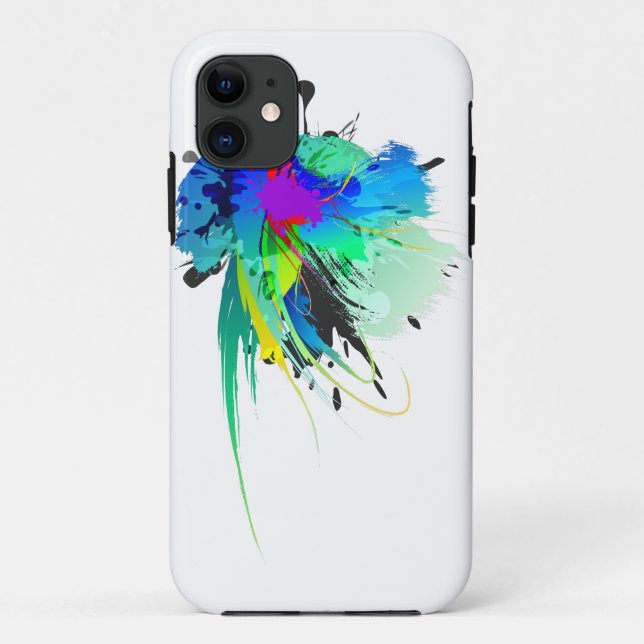 Abstrakte Peacock Paint-Spritzer Case-Mate iPhone Hülle (Rückseite)