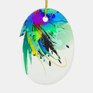 Abstrakte Peacock Paint-Spritzer Keramikornament