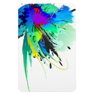 Abstrakte Peacock Paint-Spritzer Magnet