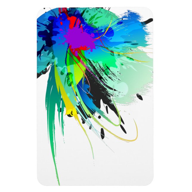 Abstrakte Peacock Paint-Spritzer Magnet (Vertikal)